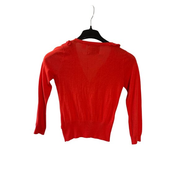 Anthropologie Guinevere Roaming Frills Ruffle Cardigan XS Orange Button Front - Picture 4 of 8